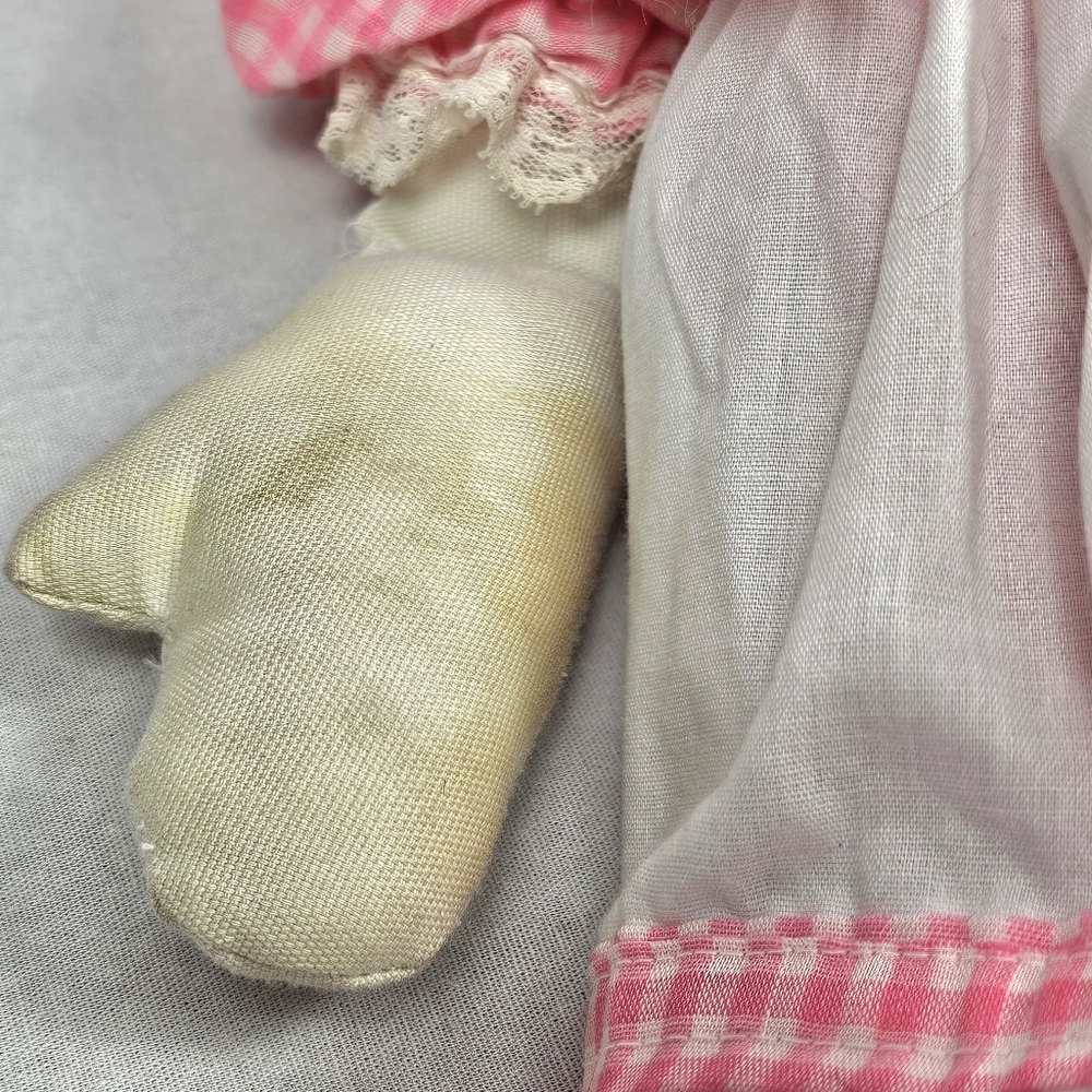 Unique OOAK Large 24" Raggedy Ann Doll w/Pink Pigtail Braid Hair & Gingham Dress - Picture 13 of 16
